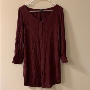 Madewell button down maroon dress